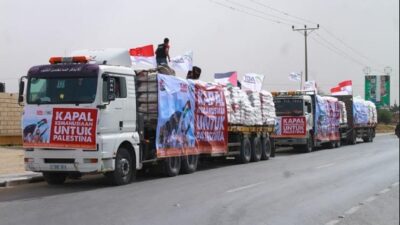 Ribuan Ton Beras dari Indonesia Masuk ke Gaza