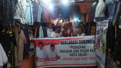 Pedagang Kota Solok Deklarasi untuk Jokowi – Ma’ruf Amin