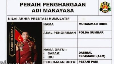 Putra Solok Selatan Lulusan Terbaik Akpol 2019