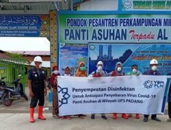 Cegah Penyebaran Covid-19, YBM PLN Semprot Disinfektan di Panti Asuhan di Padang