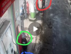 Aksi Pencurian di SPBU Wowo Terekam CCTV