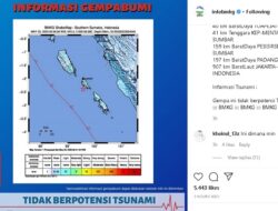 Gempa Magnitudo 5,3 Goyang Mentawai