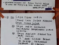 Terharu, Keluarga Pasien Covid-19 di Padang Panjang Tulis Pesan Menyentuh