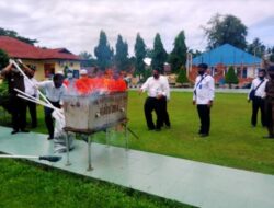 Polres Pasaman Barat Musnahkan 16 Kg Ganja dan 33,59 Sabu-sabu
