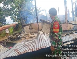Disambar Petir, Rumah dan Sepeda Motor Damiri Ludes Terbakar