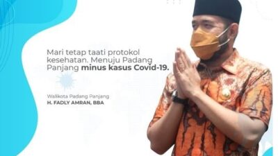 Wako Padangpanjang Ingatkan Warga Tetap Taat Prokes