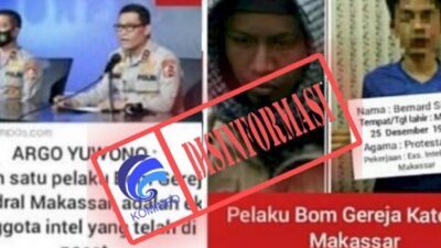 Disinformasi, Pelaku Bom Makassar Mantan Intelijen Polisi