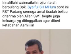 Syaiful, Mantan Ketua KONI Sumbar Meninggal Dunia
