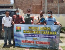 Karyawan PT Makin Group Jakarta Serahkan Bantuan untuk Korban Gempa di Malampah