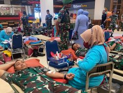 HUT TNI, Korem 032/Wbr Gelar Aksi Donor Darah