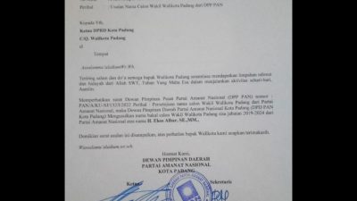 PAN Masukkan Usulan Cawawako Padang ke DPRD