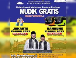 Pemko Padang Panjang Kembali Fasilitasi Mudik Gratis bagi Mahasiswa di Jawa