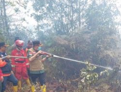Gubernur Riau Syamsuar ikut memadamkan karhutla di Dumai