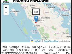 Gempa M4,5 di Bukittinggi, Tebing Ngarai Sianok Longsor