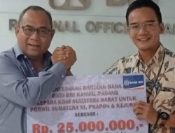 BRI Wilayah  Padang Suport KONI Sumbar ke Porwil Sumatera