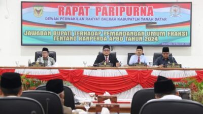 DPRD Tanah Datar Gelar Rapat Paripurna Jawaban Bupati
