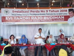 Anggota DPRD Sumbar Evi Yandri Sosialisasikan Perda Penyalahgunaan Narkoba di Kuranji