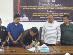 Pemkab bersama KPU Pasbar Tandatangani NPHD Pilkada 2024 Sebanyak Rp30 Miliar Lebih
