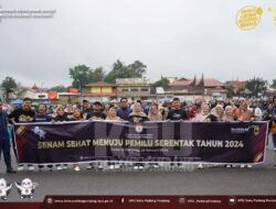 Mendung tak Surutkan Semangat Masyarakat Padang Panjang Ikuti Senam Sehat Menuju Pemilu 2024