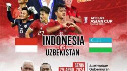 Dukung Timnas U23! Nobar Semifinal Piala Asia di Auditorium Gubernuran dan 5 Titik Videotron Sumbar