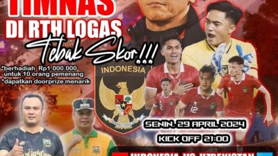 Malam Ini Indonesia vs Uzbekistan, Pemkab Sijunjung Gelar Nobar di RTH Logas