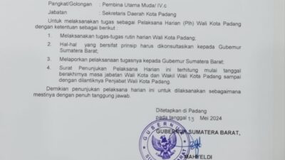 Andree Algamar Jadi Plh Wali Kota Padang, Menanti Penjabat Definitif