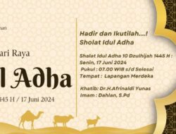 Shalat Idul Adha di Lapangan Merdeka Pariaman