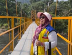Pembangunan Jembatan Gantung Lubuk Betung Pessel Rampung
