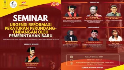 Roberia Narasumber Seminar Urgensi Peraturan Perundang-undangan oleh Pemerintahan Baru