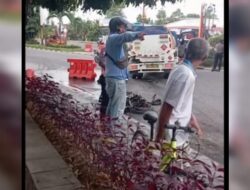 Kecelakaan di Depan Basko Mall, Truk Tangki  BMM Tabrak Dua Motor