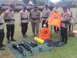 Gelar Apel dan Peralatan Kontinjensi Aman Nusa II, Brimob Polda Riau Siap Hadapi Bencana Alam