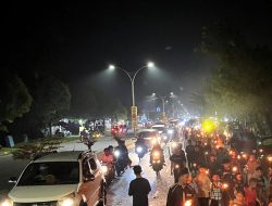 Nagari Sungai Kambuik Sambut Idul Fitri dengan Pawai Obor