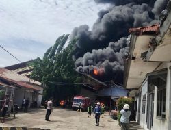 Gudang Pabrik Karet Milik PT Teluk Luas Terbakar