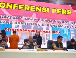 Subdit II Narkoba Polda Riau Gagalkan Peredaran 14,96 Kg Sabu, Sepasang Kekasih Ditangkap