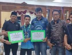 Medali Emas Pertama Diterima Walikota dari Atlit Fornas