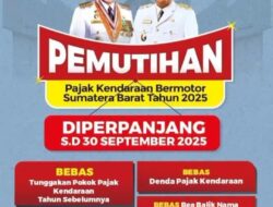 Kabar Baik untuk Wajib Pajak, Pemprov Sumbar Perpanjang Pemutihan Pajak Kendaraan Hingga 30 September 2025