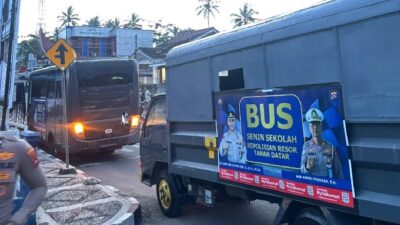 Polres Tanah Datar Launching 'Bus Senin Sekolah Gratis'