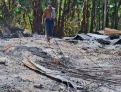 Satu Unit Rumah Semi Permanen di Nan Tujuah Palupuah Hangus Terbakar Rata Dengan Tanah