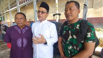 Kades Rantih M.Edi Yusus dan Babinsa saat kunjungan kelapangan dikawasan rencana Pembangunan KDMP tampak foto tengah Mustafa Kamal dari PTBA ikut meninjau lokasi Rabu (27/5). subandi