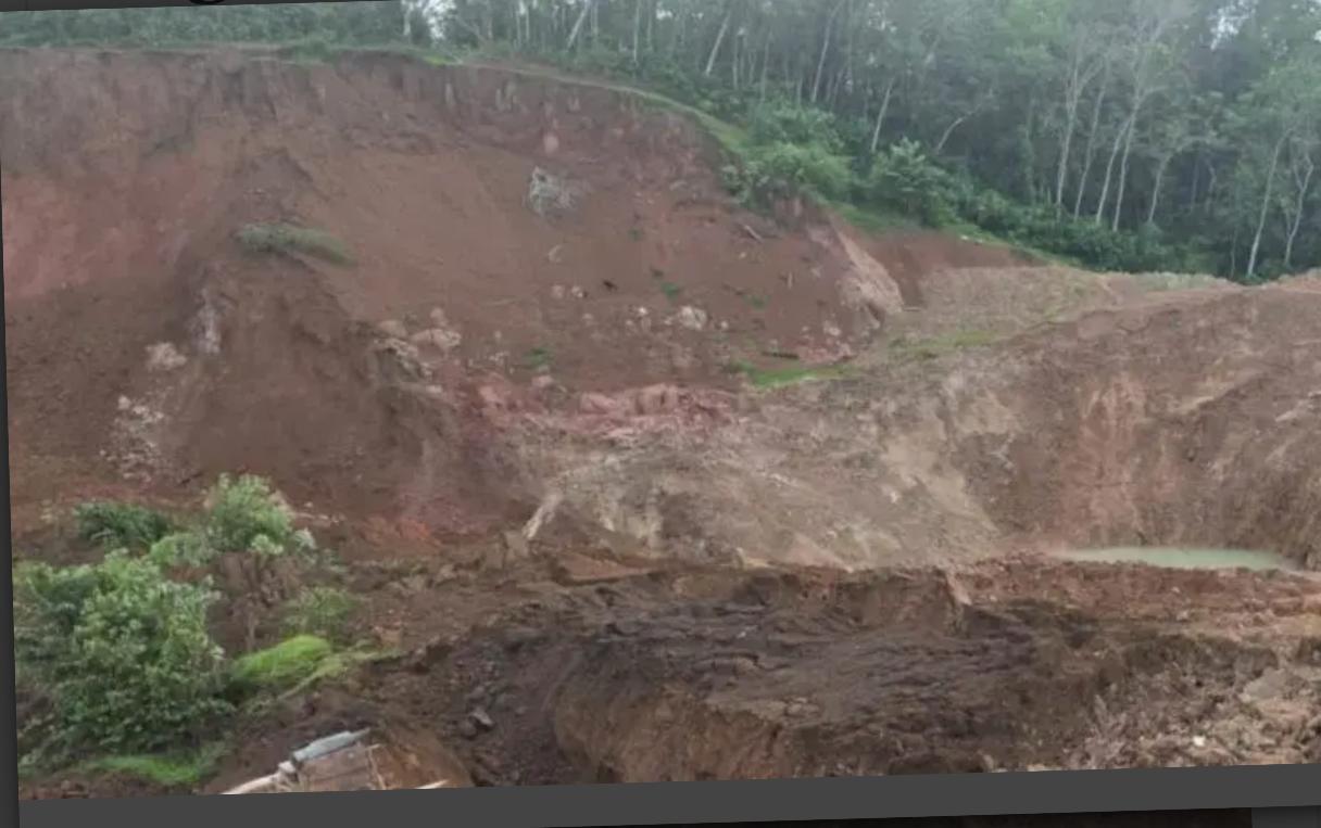 Lokasi Tambang Padang Laweh Sijunjung yang merenggut 9 nyama melatang tertimbun longsor.(Ist)