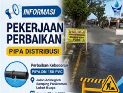 Perbaikan Pipa Distribusi di Jalan Adinegoro, Pelanggan Diminta Tampung Air Persediaan
