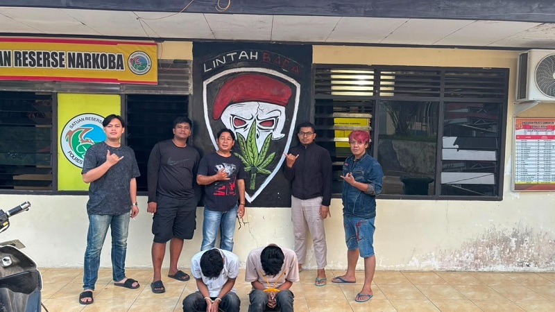 Dua pelaku Narkoba diringkus Lintah Bara Sat Narkoba Polres Sawahlunto.subandi