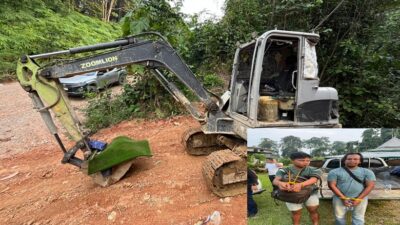 Ditreskrimsus Polda Sumbar Ringkus Dua Pelaku PETI di Solok Selatan, Excavator Disita