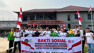 Lapas Kelas III Dharmasraya Gelar Touring dan Bakti Sosial, Berbagi Sembako ke Panti Asuhan