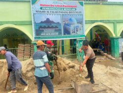 Polres Dharmasraya dan Warga Gotong Royong Bangun Masjid Al-Falah